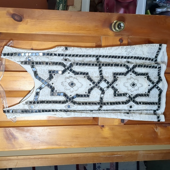 FREE PEOPLE* Speak Easy mini dress beaded and sequined open back sleeveless - Picture 5 of 14